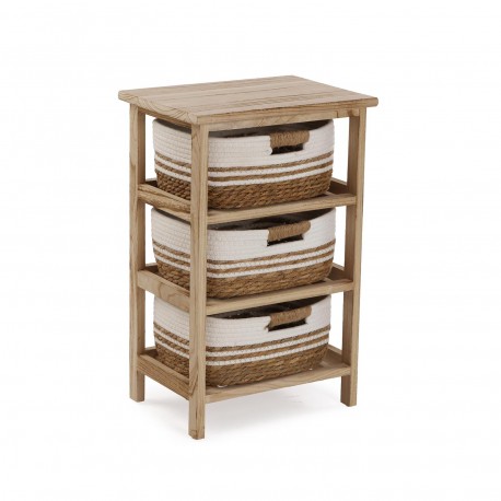 BATHROOM CHEST 3 WHITE BASKETS