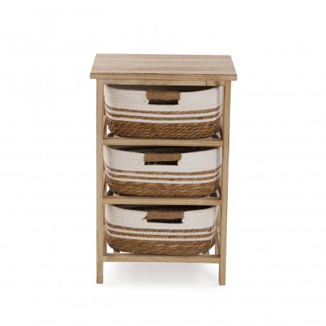 BATHROOM CHEST 3 WHITE BASKETS