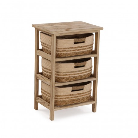 BATHROOM CHEST 3 BEIGE BASKETS