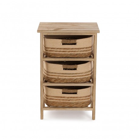 BATHROOM CHEST 3 BEIGE BASKETS