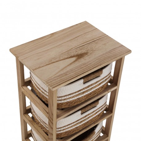 BATHROOM CHEST 4 WHITE BASKETS