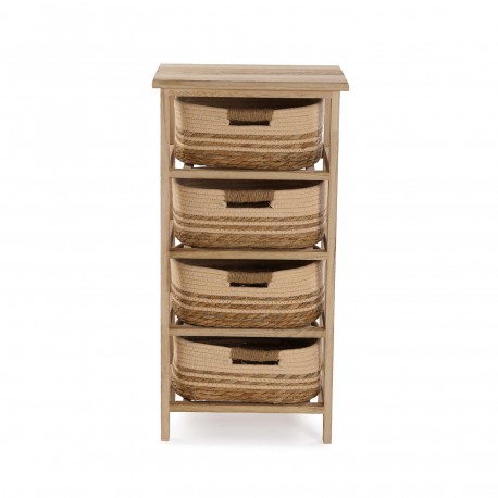 BATHROOM CHEST 4 BEIGE BASKETS