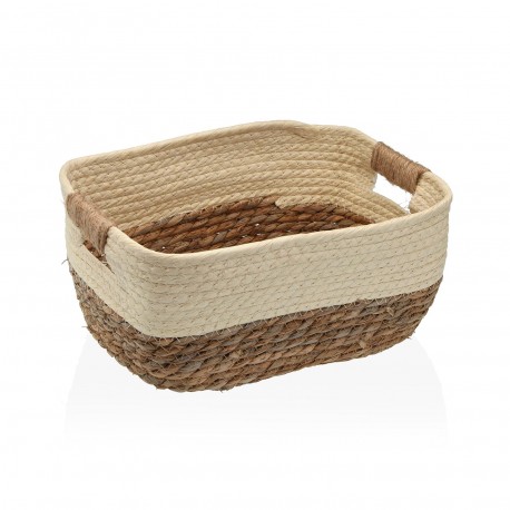BEIGE NATURAL FIBRE BASKET WITH HANDLES 31X23CM