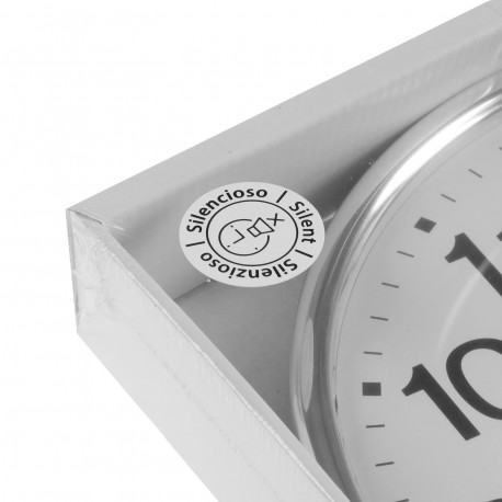 SILVER GIA WALL CLOCK 35CM
