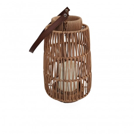 BROWN LED CANDLE LANTERN 27 CM LUMIA