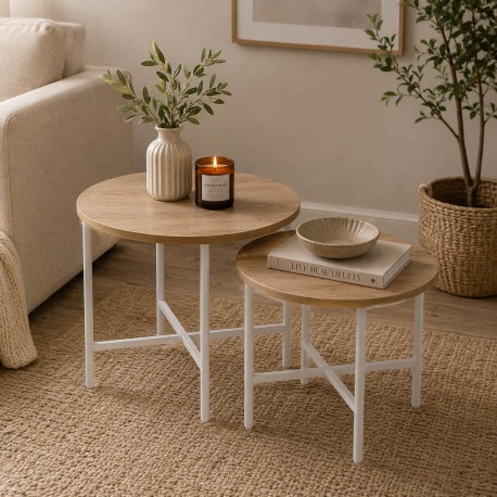 WHITE MAITE COFFEE TABLE SET