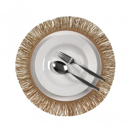 BROWN FRINGED PLACEMAT