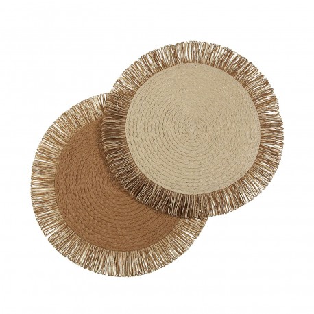 BROWN FRINGED PLACEMAT
