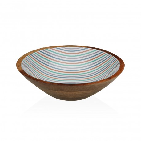 LARGE STRIPED ENAMEL BOWL