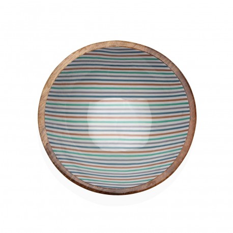 LARGE STRIPED ENAMEL BOWL