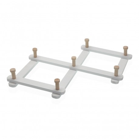 EXPANDABLE WALL COAT RACK WHITE WOOD