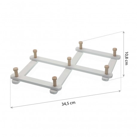 EXPANDABLE WALL COAT RACK WHITE WOOD