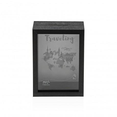 BLACK TRAVEL SAVINGS BOX