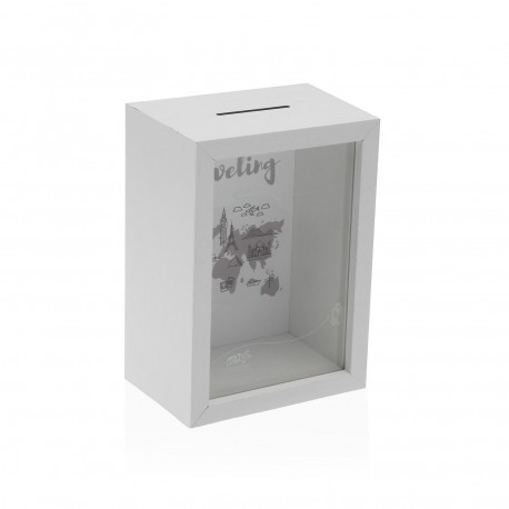 WHITE TRAVEL SAVINGS BOX