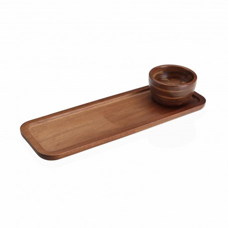 ACACIA PLATTER WITH BOWL