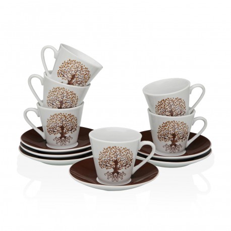 GAIA COFFEE SET WITH SAUCERS, 6 PIECES