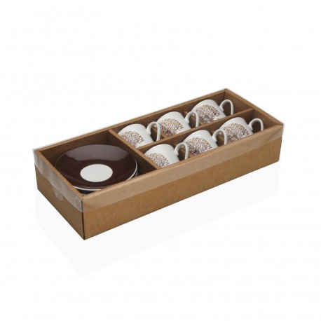 GAIA COFFEE SET WITH SAUCERS, 6 PIECES