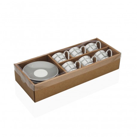 MILO COFFEE SET WITH SAUCERS, 6 PIECES