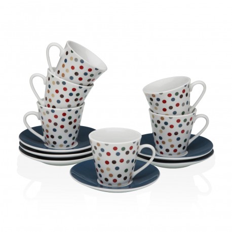 VERA COFFEE SET WITH SAUCERS, 6 PIECES