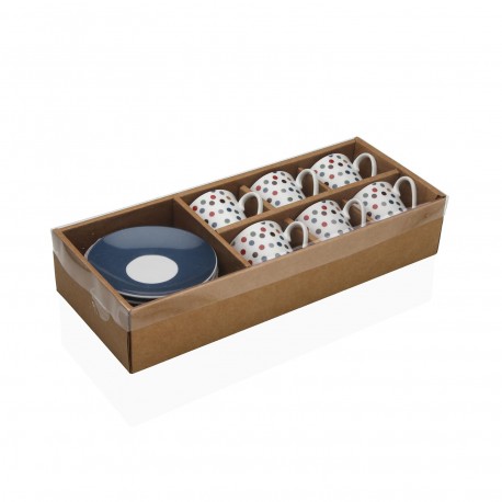 VERA COFFEE SET WITH SAUCERS, 6 PIECES