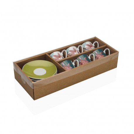 KIWA COFFEE SET WITH SAUCERS, 6 PIECES