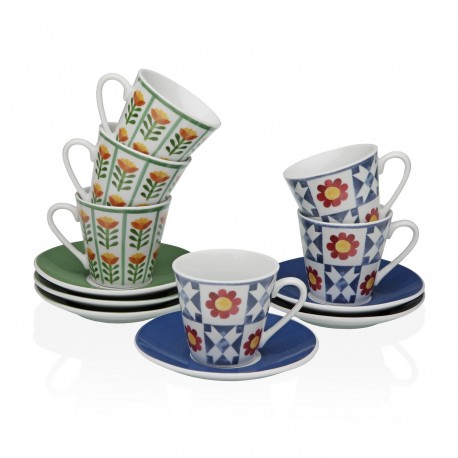 ADHARA COFFEE SET WITH SAUCERS, 6 PIECES