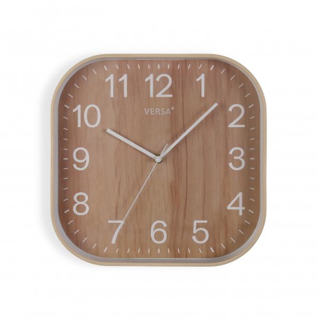 LIGHT WOOD SQUARE KITCHEN CLOCK