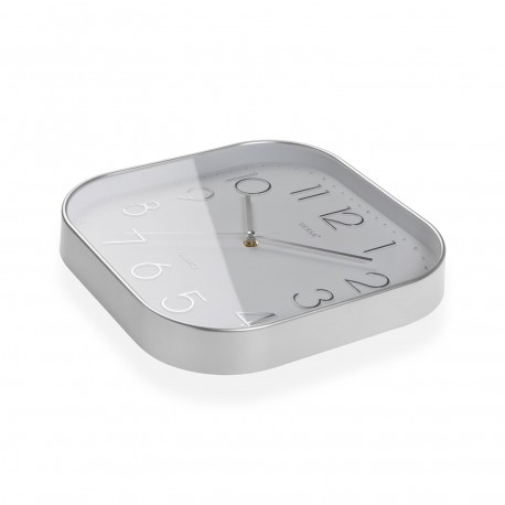 SILVER SQUARE KITCHEN CLOCK