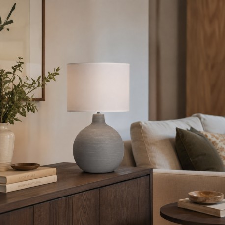 DEWAS GREY CERAMIC TABLE LAMP