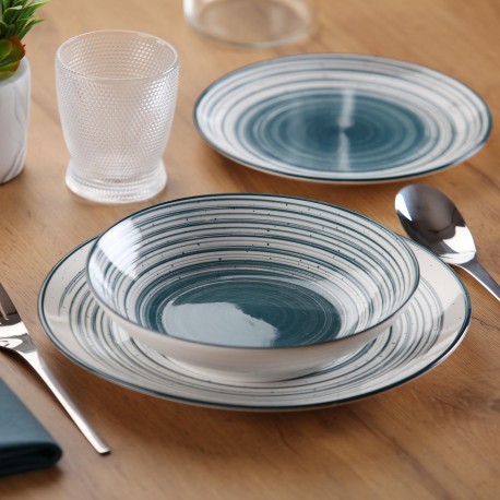 18-PIECE DINNER SET DARK BLUE NYLOR