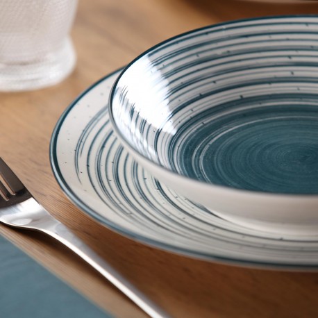 18-PIECE DINNER SET DARK BLUE NYLOR