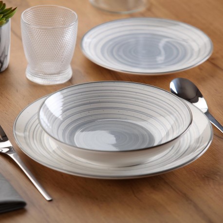 18-PIECE DINNER SET GREY NYLOR