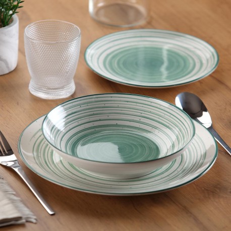 18-PIECE DINNER SET GREEN NYLOR