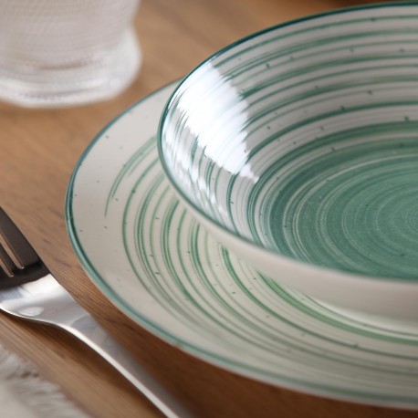 18-PIECE DINNER SET GREEN NYLOR