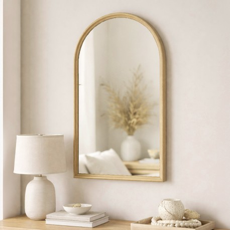 LIGHT BROWN WALL MIRROR