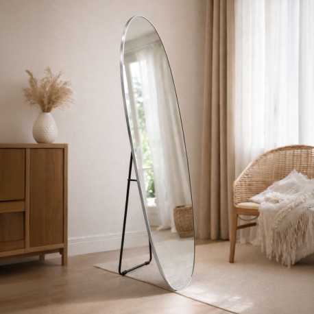 SILVER STANDING MIRROR WITH STAND