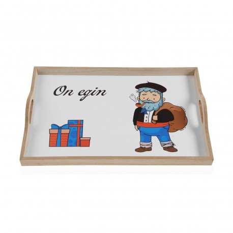 ON EGIN OLENTZERO WOODEN TRAY 45X30X5