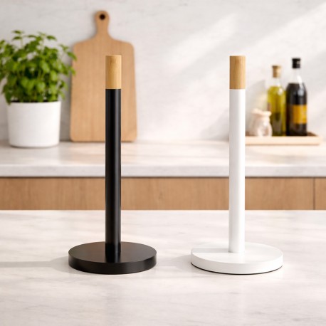 BLACK KITCHEN ROLL HOLDER