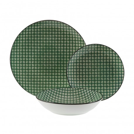 18-PIECE GREEN "CARINA" DINNER SET