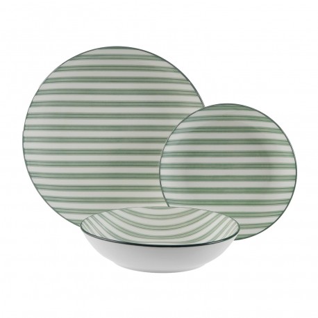 18-PIECE GREEN "ANNE" DINNER SET