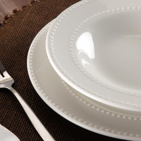 18-PIECE DOTTED EMBOSSED DINNER SET