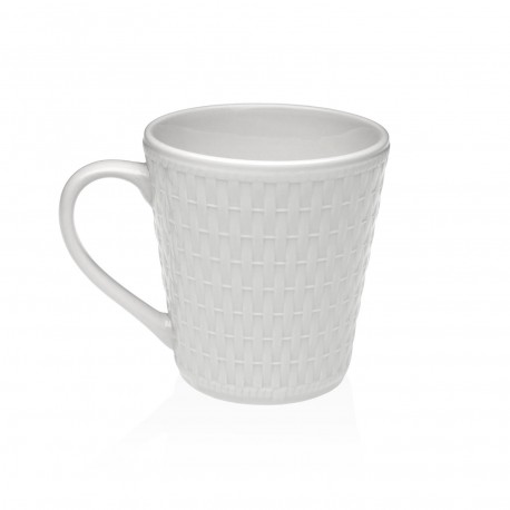 WHITE WICKER TEXTURE MUG
