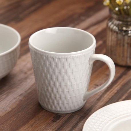 WHITE WICKER TEXTURE MUG