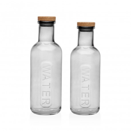 GLASS BOTTLE WITH CORK LID