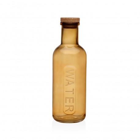AMBER GLASS BOTTLE WITH CORK LID