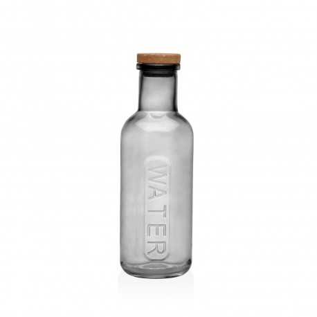 GREY GLASS BOTTLE WITH CORK