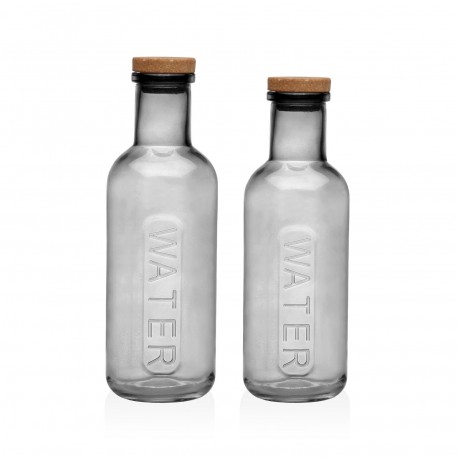 GREY GLASS BOTTLE WITH CORK