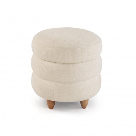 WHITE STORAGE POUFFE "SIRO"