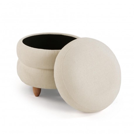 WHITE STORAGE POUFFE "SIRO"