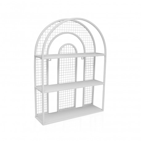 WHITE METAL WALL SHELF